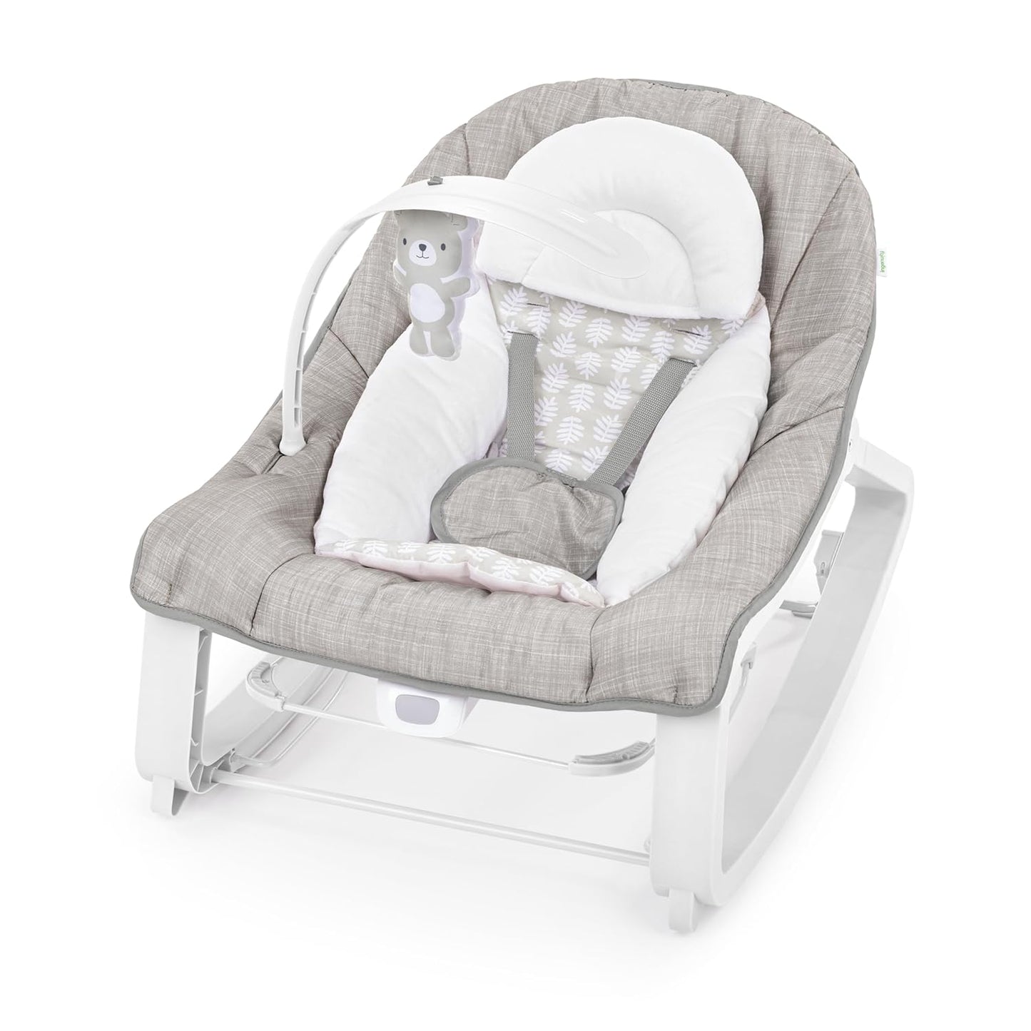 Keep Cozy 3-In-1 Grow with Me Vibrating Baby Bouncer Seat & Infant to Toddler Rocker, Vibrations & -Toy Bar, 0-30 Months up to 40 Lbs (Pink Burst)