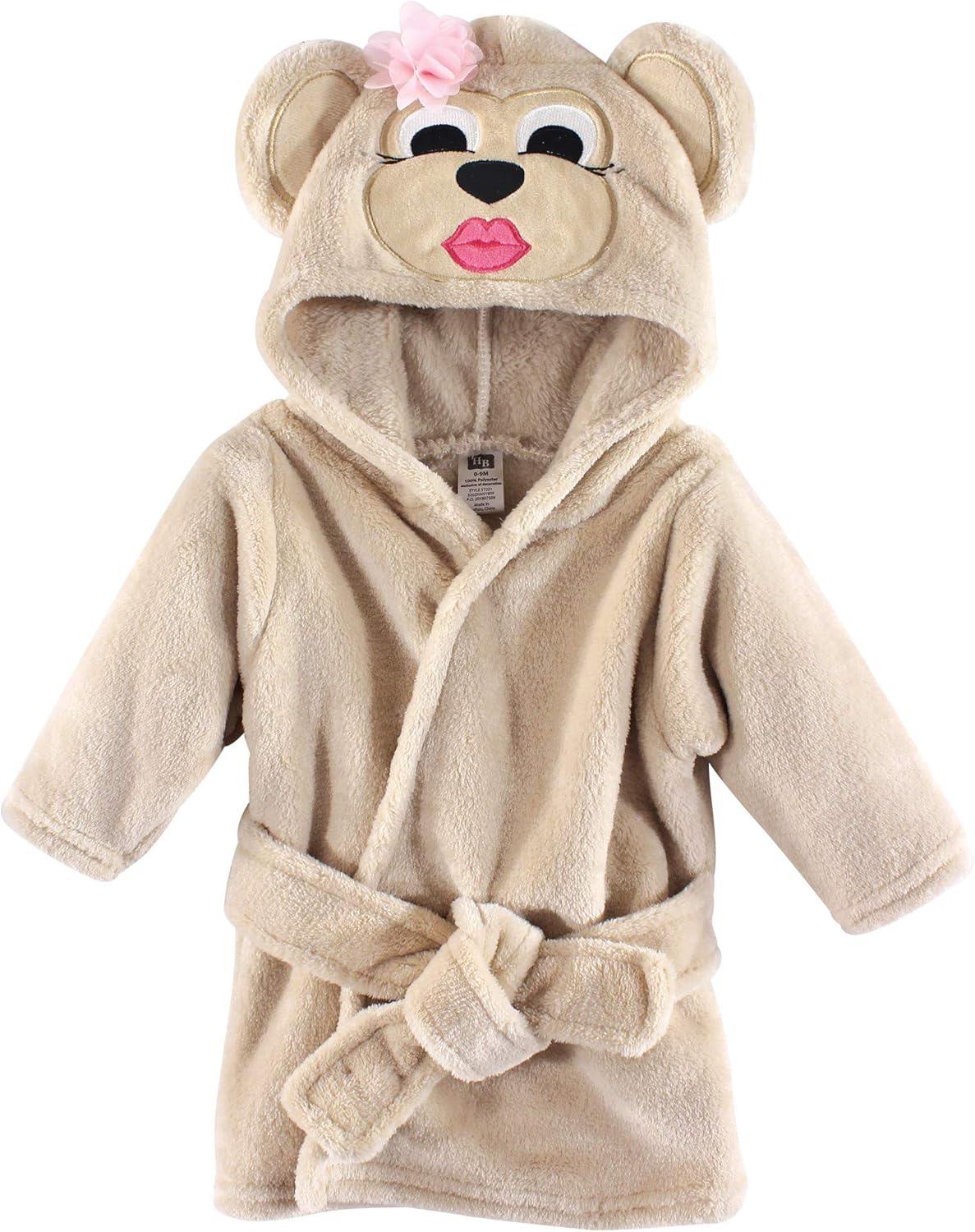 Unisex Baby Plush Animal Face Bathrobe