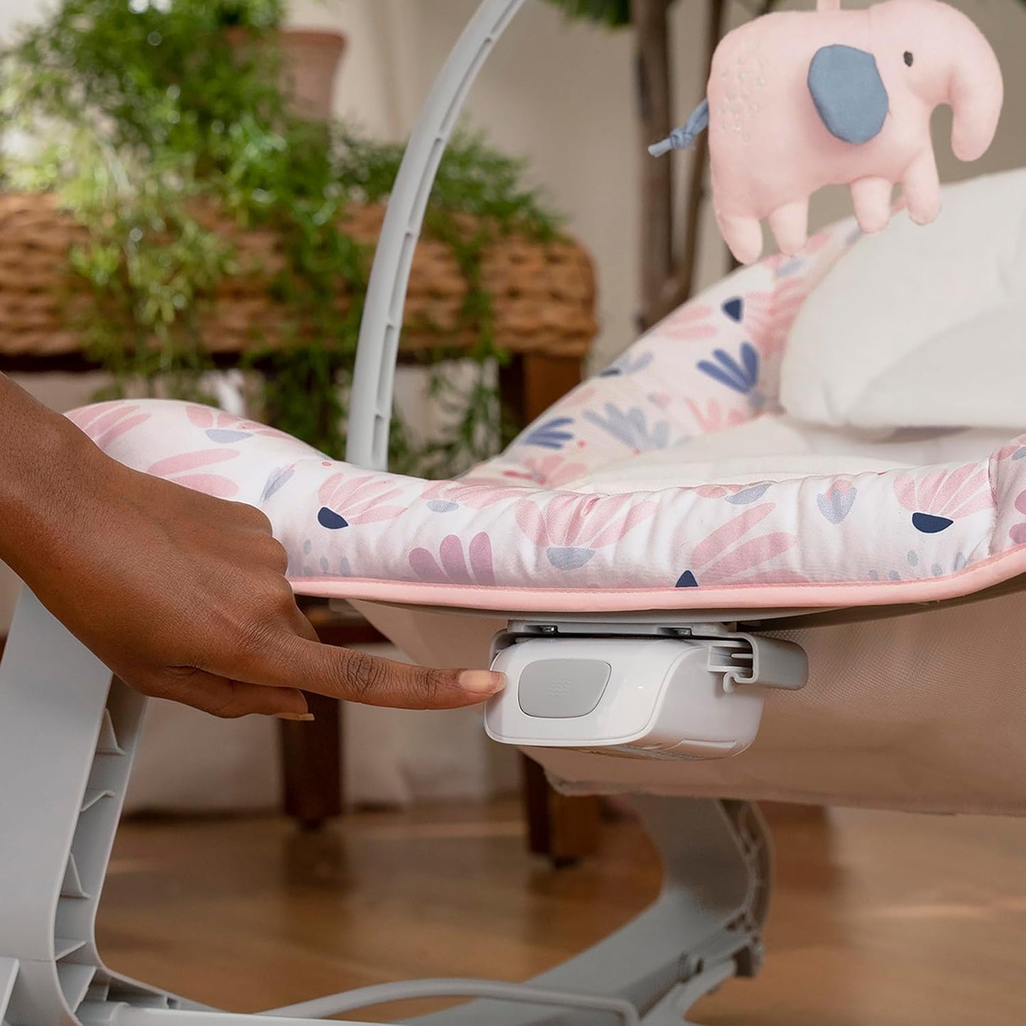 Keep Cozy 3-In-1 Grow with Me Vibrating Baby Bouncer Seat & Infant to Toddler Rocker, Vibrations & -Toy Bar, 0-30 Months up to 40 Lbs (Pink Burst)