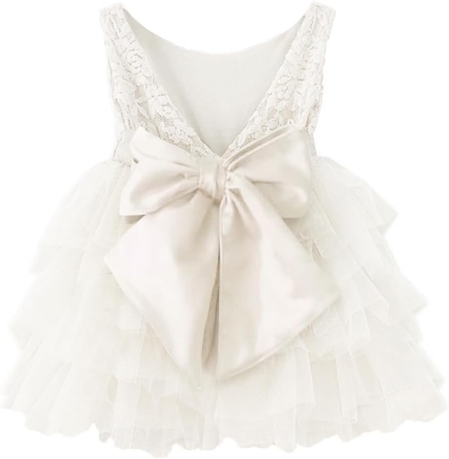 Flower Girl Dress, Lace Dress 3/4 Sleeve Dress