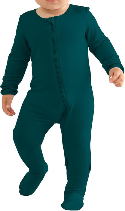Long Sleeve Baby Footies Bamboo Rayon Romper Infant Double Zipper One-Piece Clothes Boys Girls Outfits