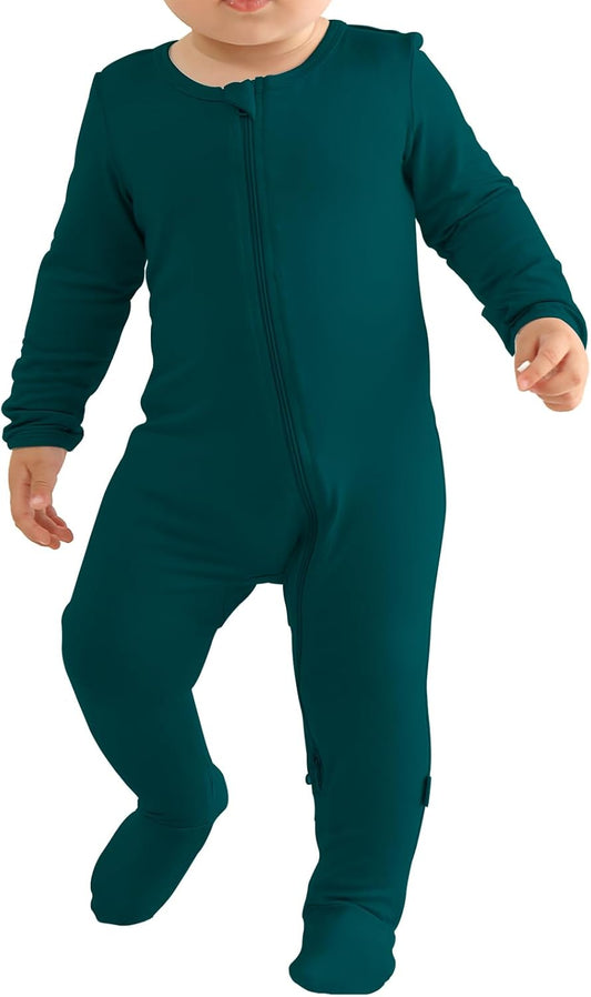 Long Sleeve Baby Footies Bamboo Rayon Romper Infant Double Zipper One-Piece Clothes Boys Girls Outfits