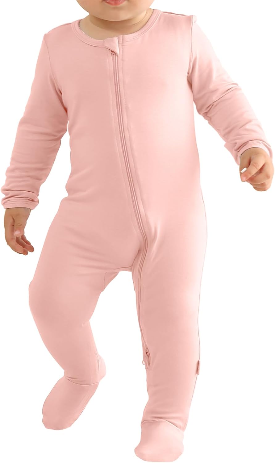 Long Sleeve Baby Footies Bamboo Rayon Romper Infant Double Zipper One-Piece Clothes Boys Girls Outfits