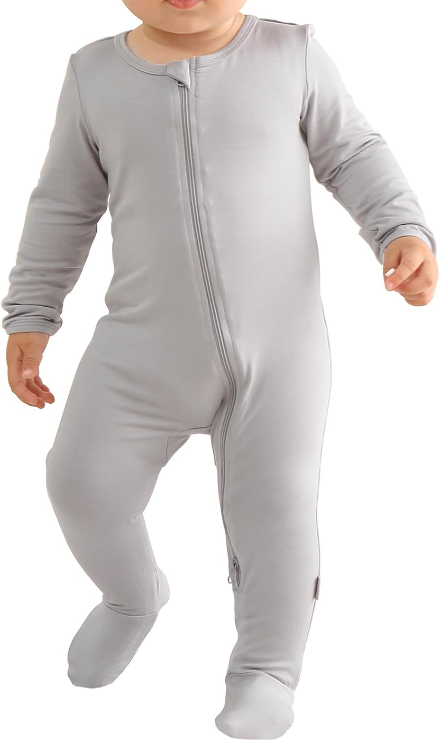 Long Sleeve Baby Footies Bamboo Rayon Romper Infant Double Zipper One-Piece Clothes Boys Girls Outfits