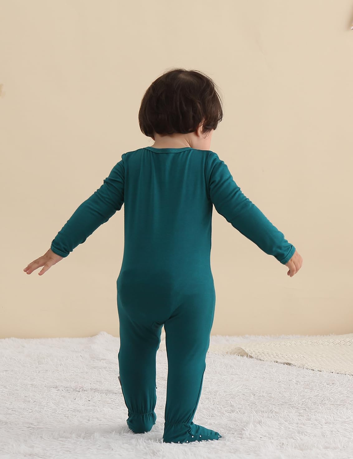 Long Sleeve Baby Footies Bamboo Rayon Romper Infant Double Zipper One-Piece Clothes Boys Girls Outfits