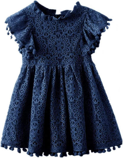 Flower Girl Dress, Lace Dress 3/4 Sleeve Dress