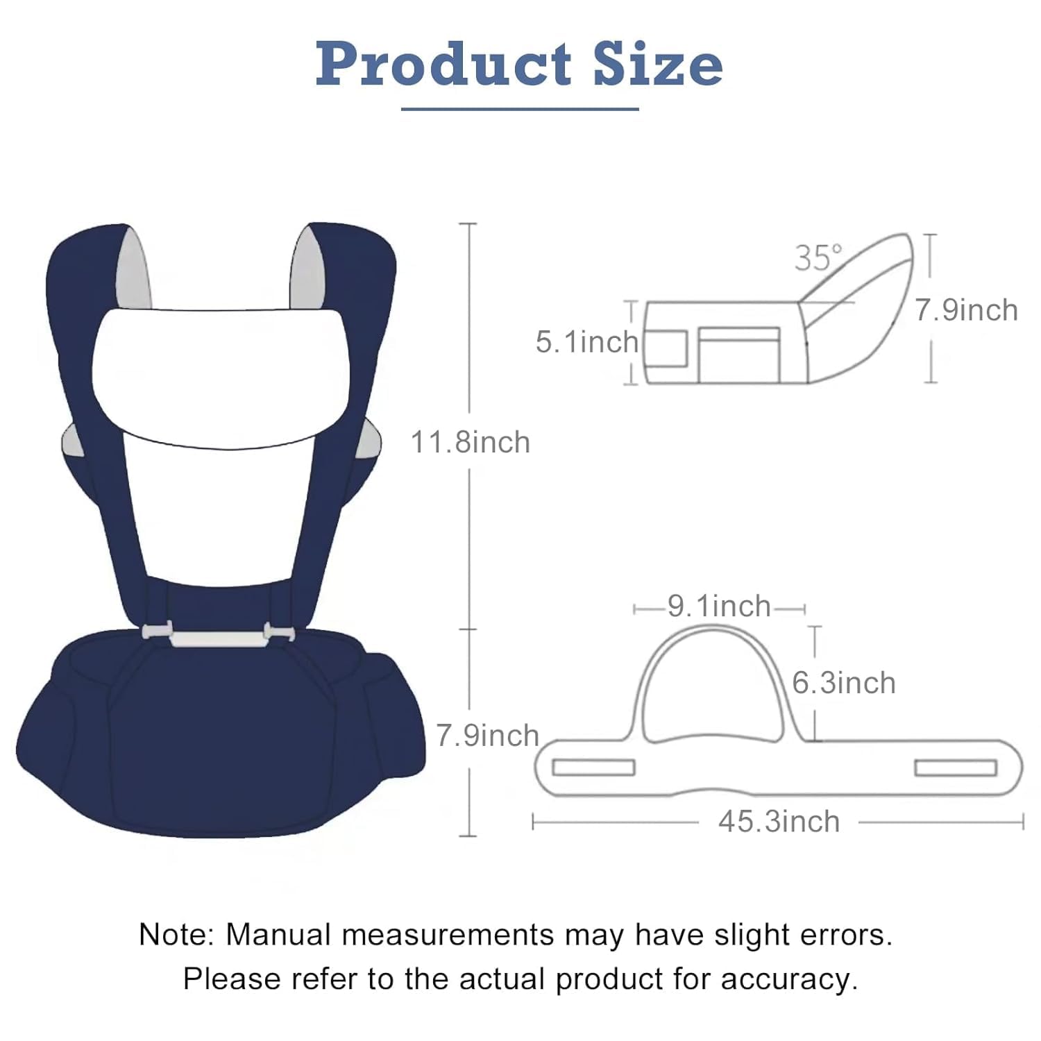Ergonomic Baby Carrier with Hip Seat – 15-in-1 Adjustable Baby Backpack for Newborn to Toddler (0–48 Months) | Deep Blue