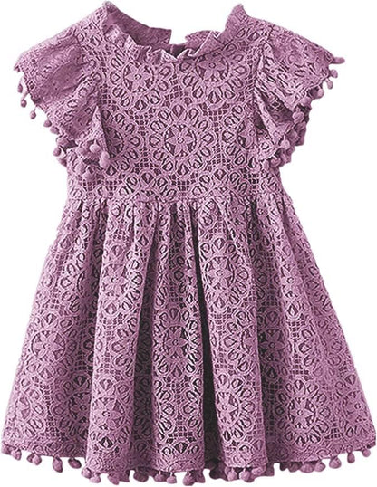Flower Girl Dress, Lace Dress 3/4 Sleeve Dress