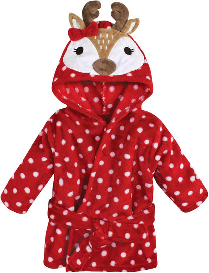 Unisex Baby Plush Animal Face Bathrobe