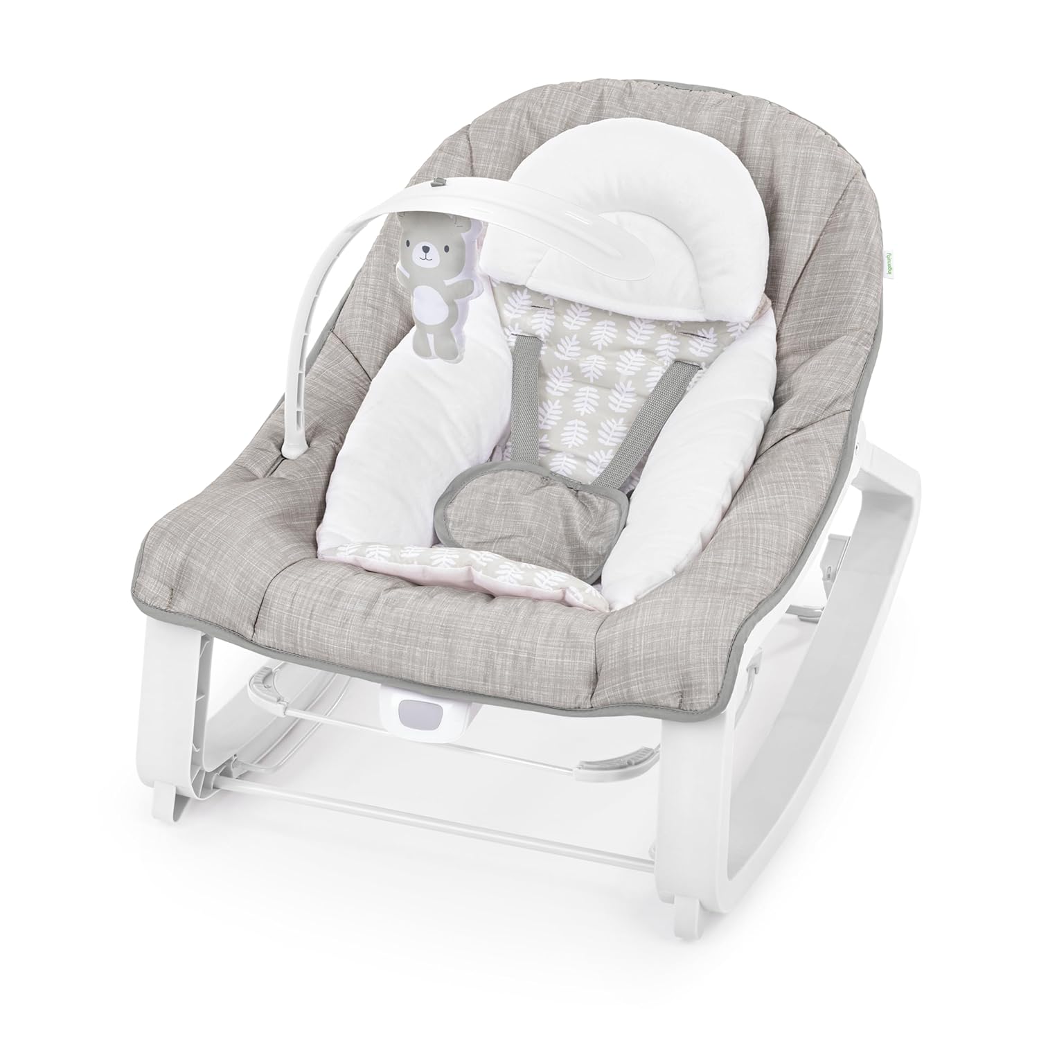 Keep Cozy 3-In-1 Grow with Me Vibrating Baby Bouncer Seat & Infant to Toddler Rocker, Vibrations & -Toy Bar, 0-30 Months up to 40 Lbs (Pink Burst)