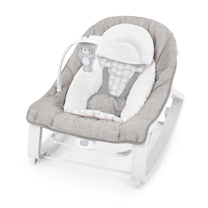 Keep Cozy 3-In-1 Grow with Me Vibrating Baby Bouncer Seat & Infant to Toddler Rocker, Vibrations & -Toy Bar, 0-30 Months up to 40 Lbs (Pink Burst)
