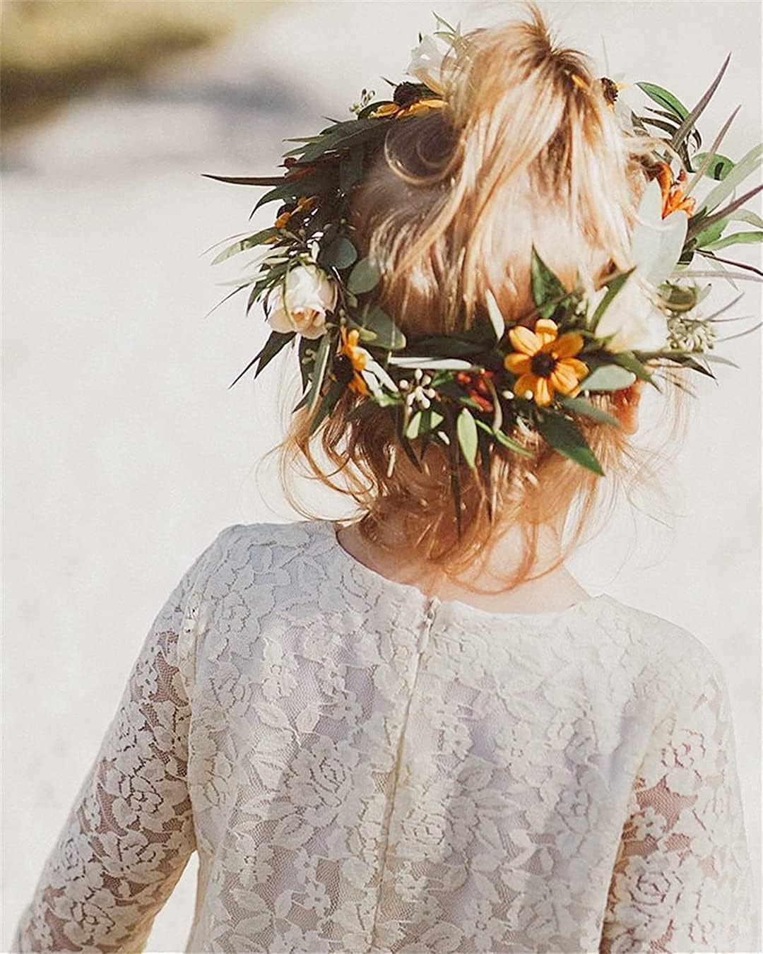 Flower Girl Dress, Lace Dress 3/4 Sleeve Dress