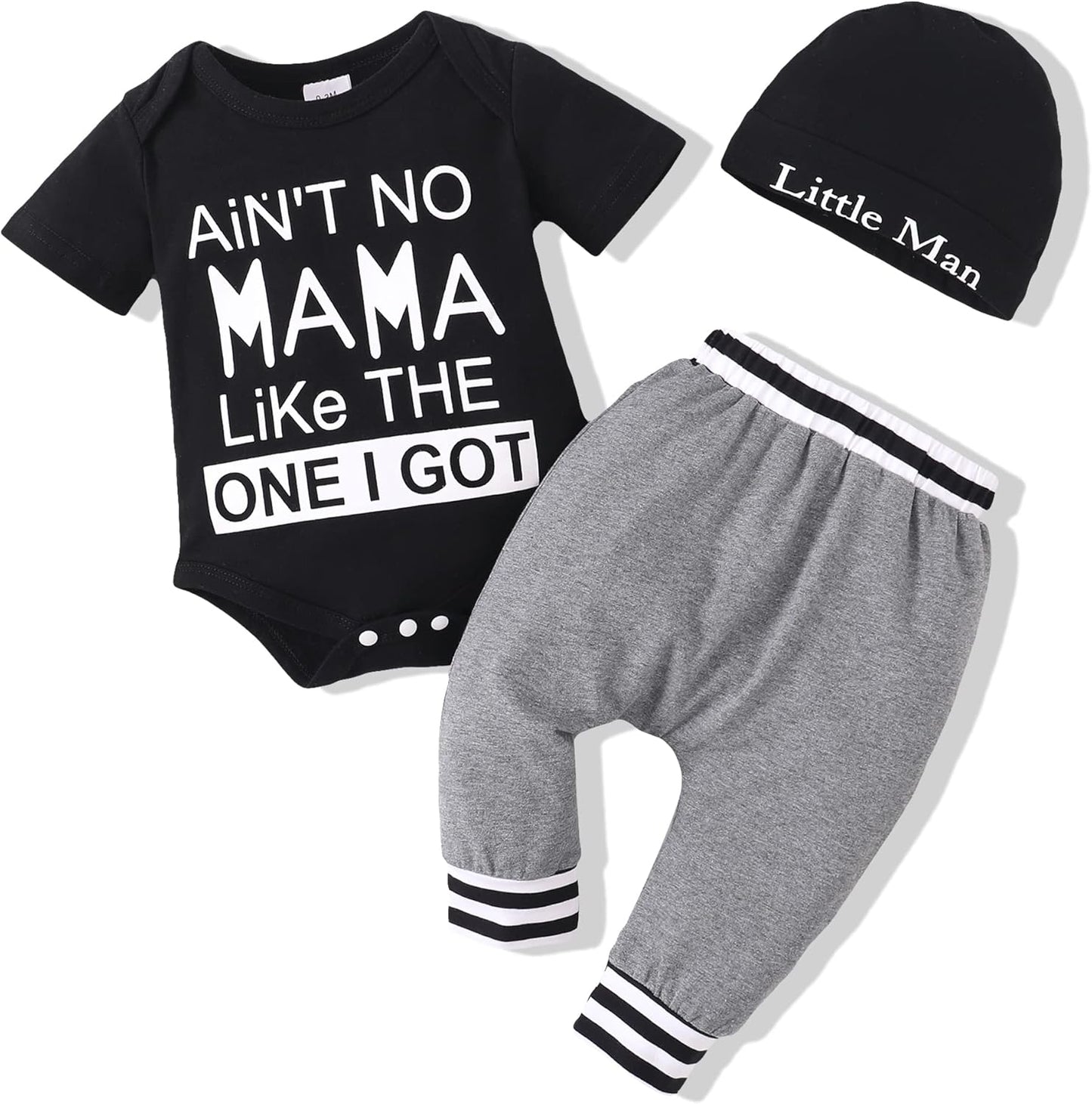 Newborn Infant Baby Boy Clothes Outfits New to the Crew Outfits Long Pants Toddler Baby Boy Clothes Set