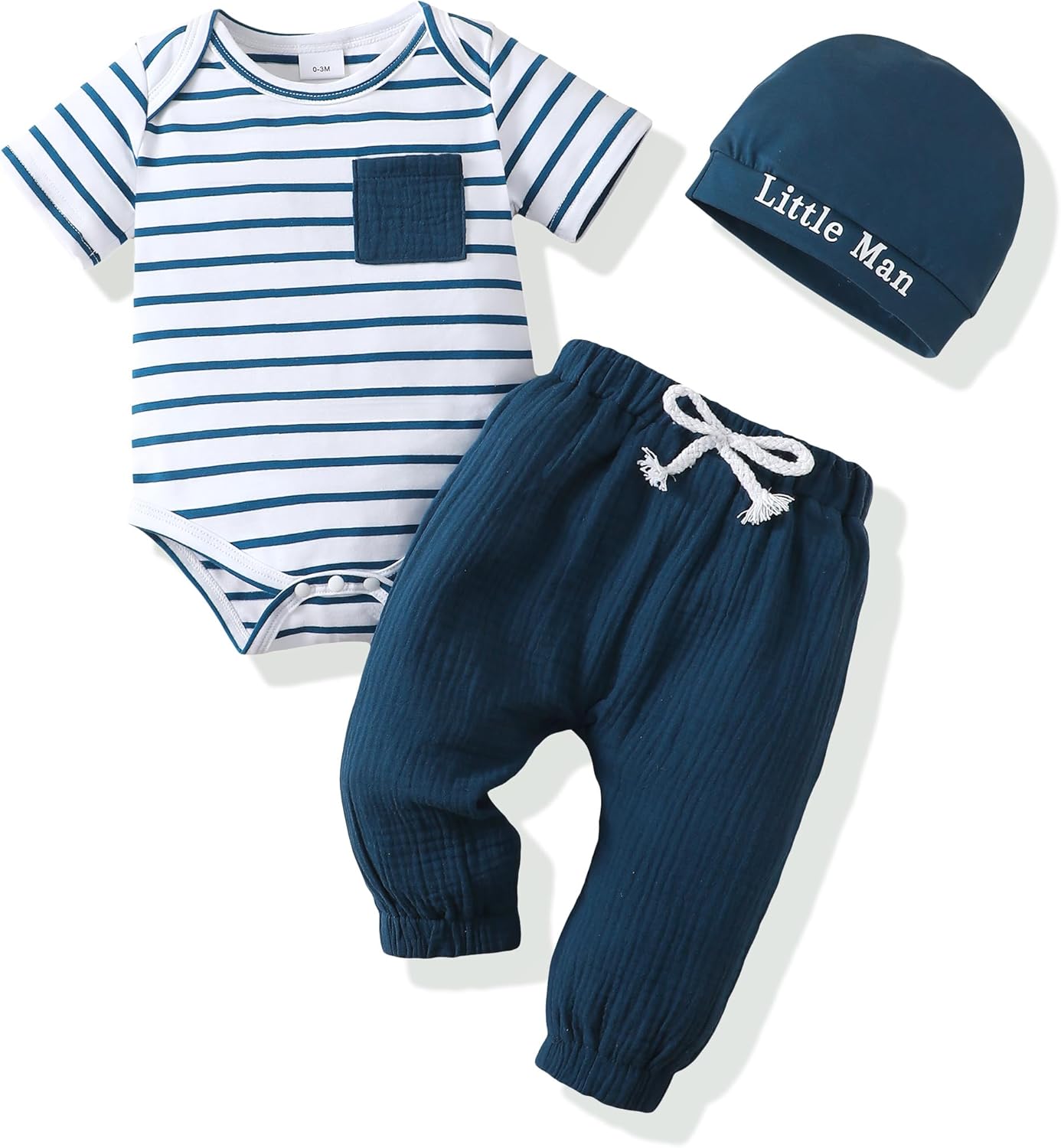Newborn Infant Baby Boy Clothes Outfits New to the Crew Outfits Long Pants Toddler Baby Boy Clothes Set