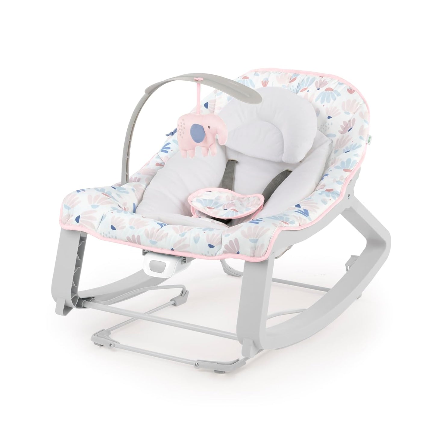 Keep Cozy 3-In-1 Grow with Me Vibrating Baby Bouncer Seat & Infant to Toddler Rocker, Vibrations & -Toy Bar, 0-30 Months up to 40 Lbs (Pink Burst)