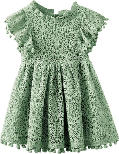 Flower Girl Dress, Lace Dress 3/4 Sleeve Dress