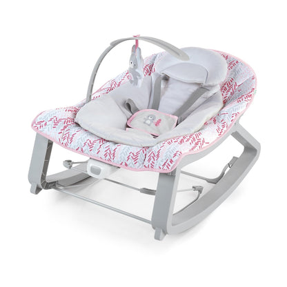 Keep Cozy 3-In-1 Grow with Me Vibrating Baby Bouncer Seat & Infant to Toddler Rocker, Vibrations & -Toy Bar, 0-30 Months up to 40 Lbs (Pink Burst)