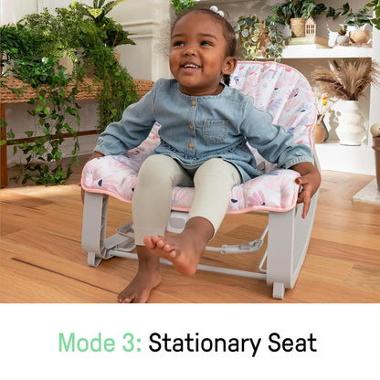 Keep Cozy 3-In-1 Grow with Me Vibrating Baby Bouncer Seat & Infant to Toddler Rocker, Vibrations & -Toy Bar, 0-30 Months up to 40 Lbs (Pink Burst)