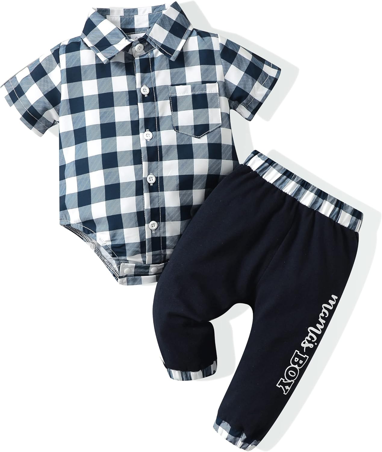 Newborn Infant Baby Boy Clothes Outfits New to the Crew Outfits Long Pants Toddler Baby Boy Clothes Set