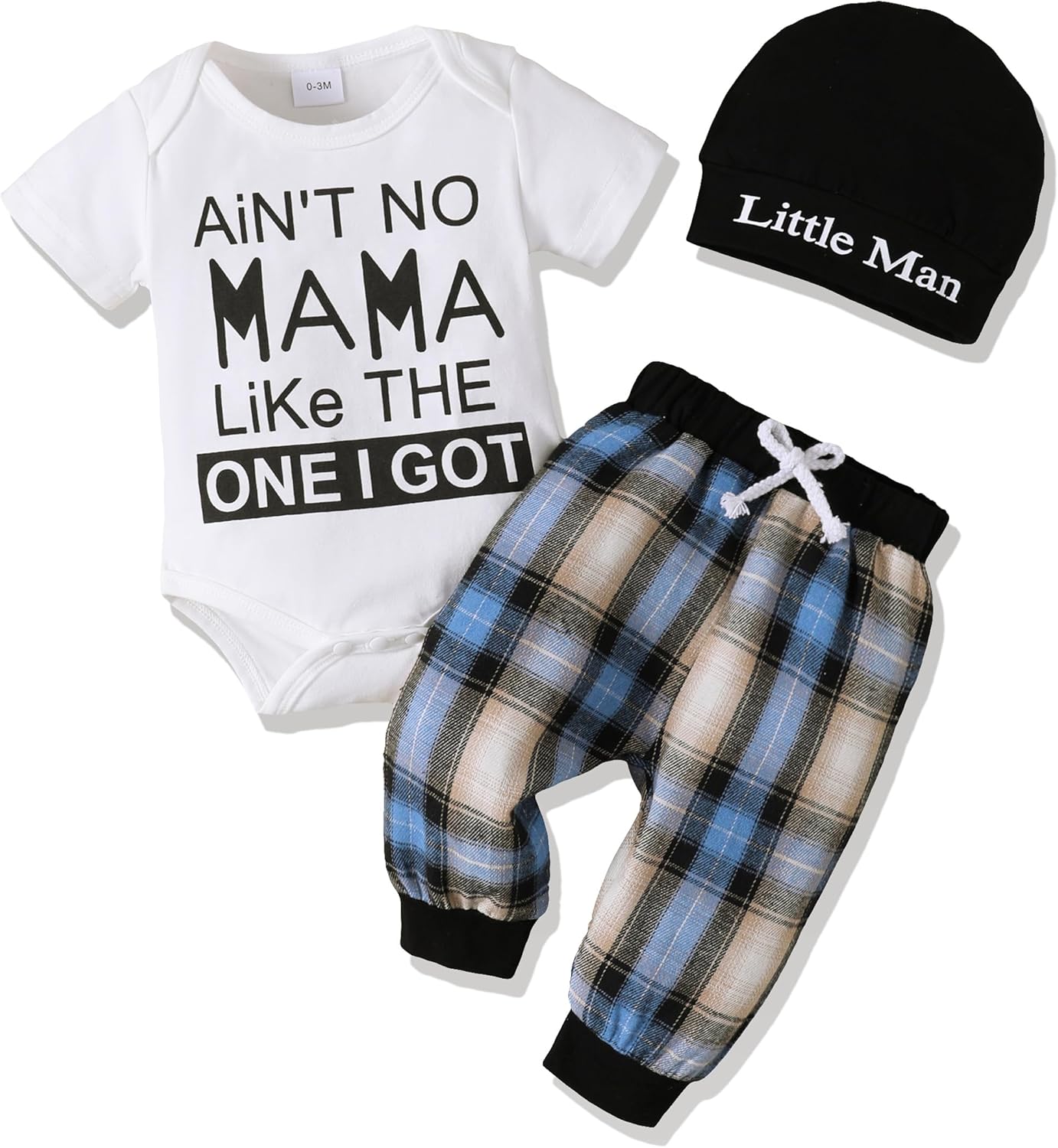 Newborn Infant Baby Boy Clothes Outfits New to the Crew Outfits Long Pants Toddler Baby Boy Clothes Set