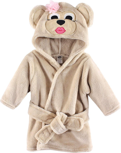Unisex Baby Plush Animal Face Bathrobe