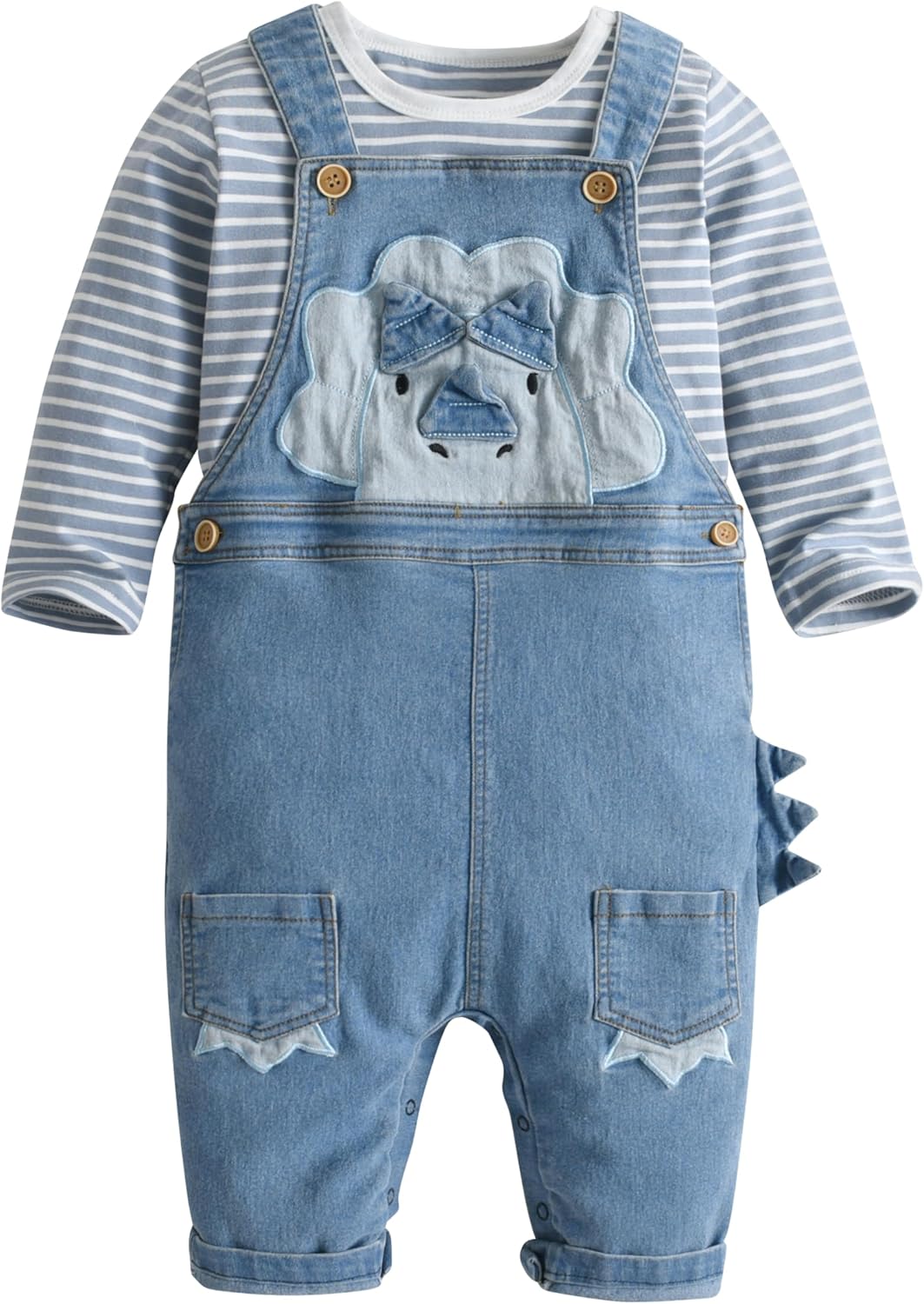 Cute Baby Boy Clothes Suit Toddler Boys' Striped Long Sleeve T-Shirt+Denim Overalls Jumpsuit Pants Outfits Sets