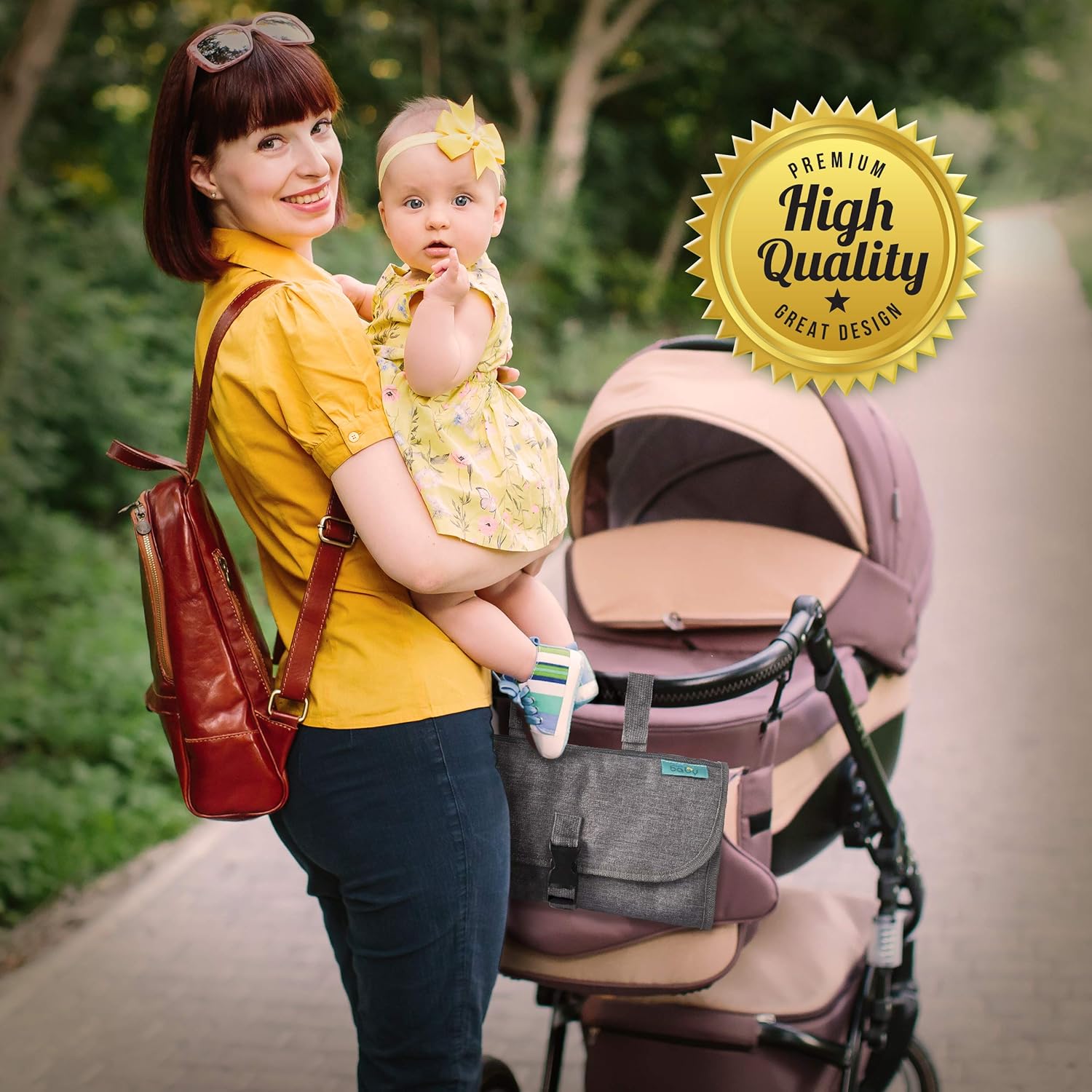 Portable Diaper Changing Pad - Baby Diaper Changer Travel Bag with Wipes Pocket, Smart Design Portable Changing Mat, Infant Travel Station Kit, Gift for Newborn Girl & Boy - Grey, Classic